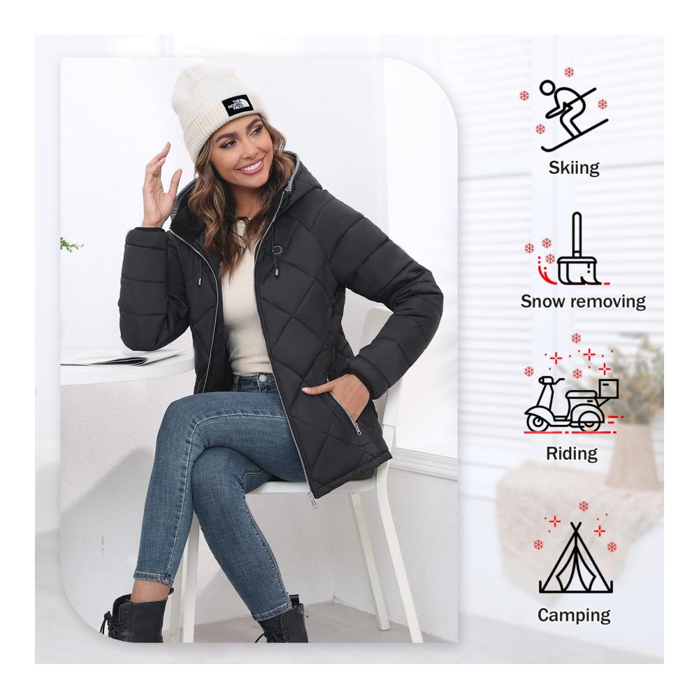 Kuschelige Wärme im Winter Beheizbare Damenjacke mit Powerbank | 3 Heizstufen | USB-Heizung | Slim Fit für Ski & Outdoor | Perfektes Weihnachtsgeschenk