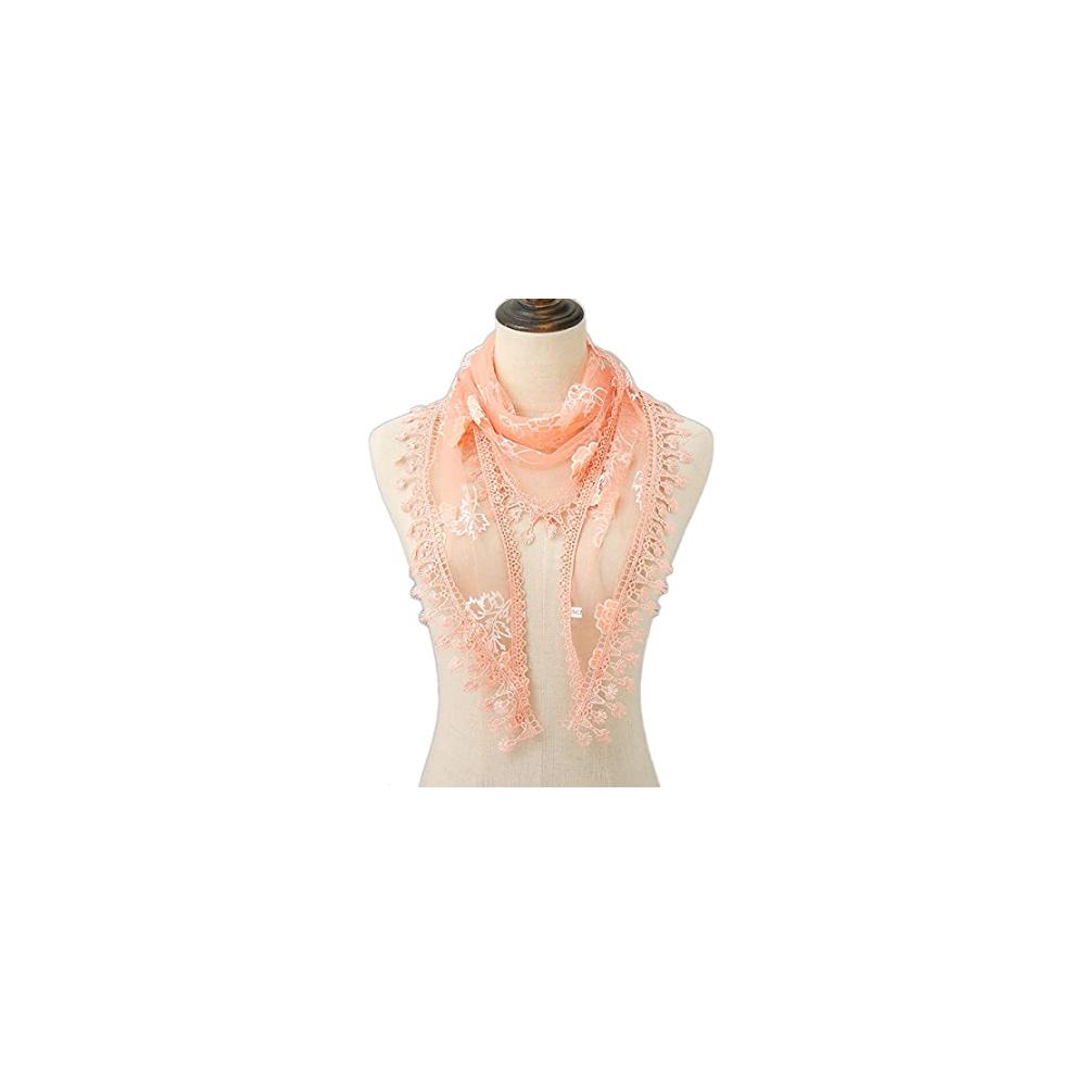 Erfrischendes Pashmina-Erlebnis Sommerleichter Seidenschal für Damenmode. Exquisite Spitze & Blumenmuster auf zartem Chiffon. Ein Must-have für Stil und Eleganz