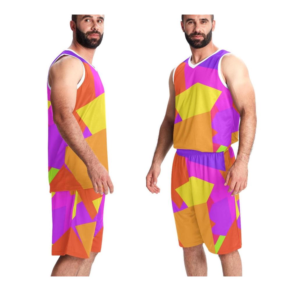 Hochwertige Spieltrikots Herren Basketballanzug mit Taschen Teamuniform für Männer & Frauen Sportbekleidung in abstraktem geometrischem Design bis Größe 5XL