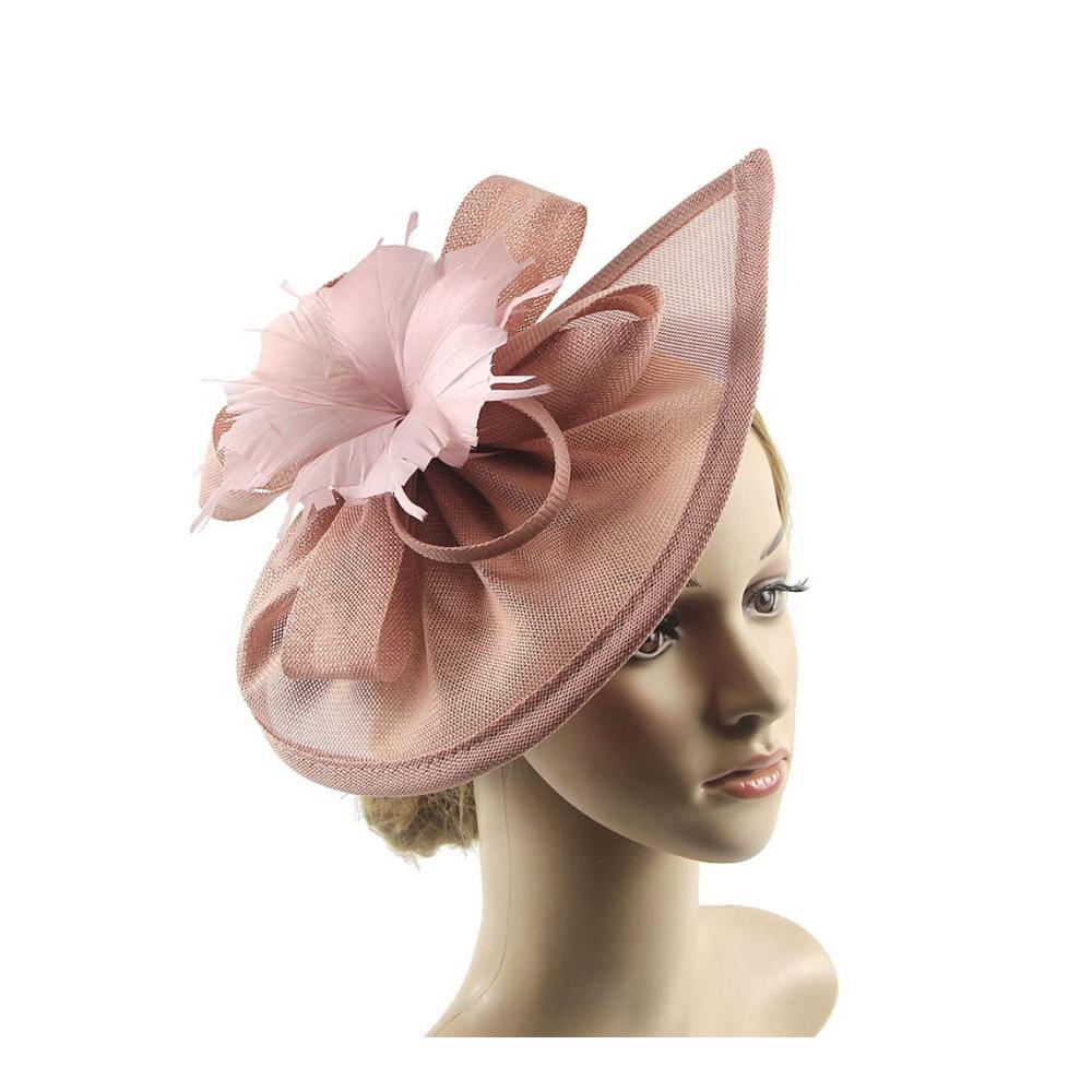 Elegante Haarspangen Damen Fascinators Pillbox Hut Blume Stirnband - Stilvolle Kopfbedeckung mit Schleier und Feder für Cocktailpartys