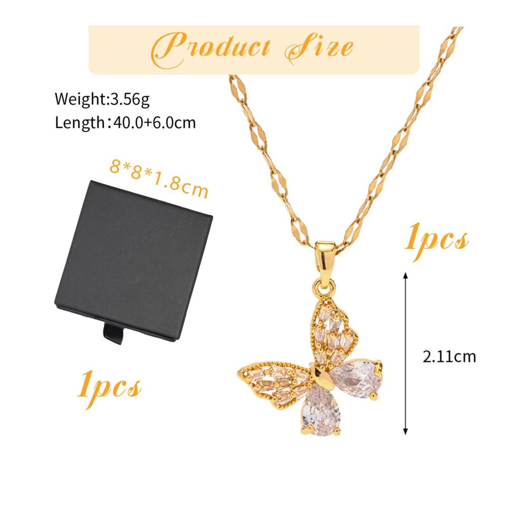 Elegante 18K Gold Schmetterlings-Kettenhalskette mit funkelnden Kristallen - Einzigartiger Schmuck für stilbewusste Frauen und Mädchen - Jetzt entdecken