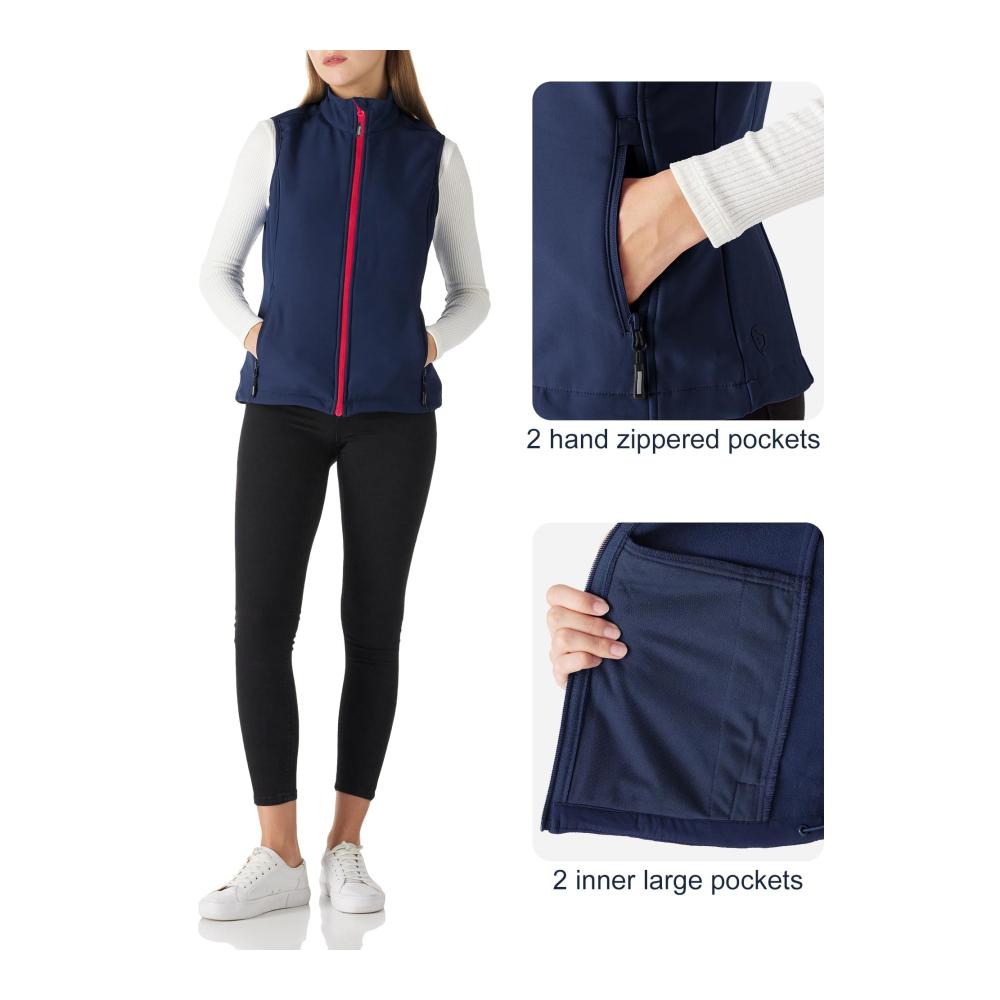 Sportliche Damen Softshell Weste für Outdoor-Abenteuer Leicht & Warm Winddicht Gefüttert für Golf Wandern und Camping