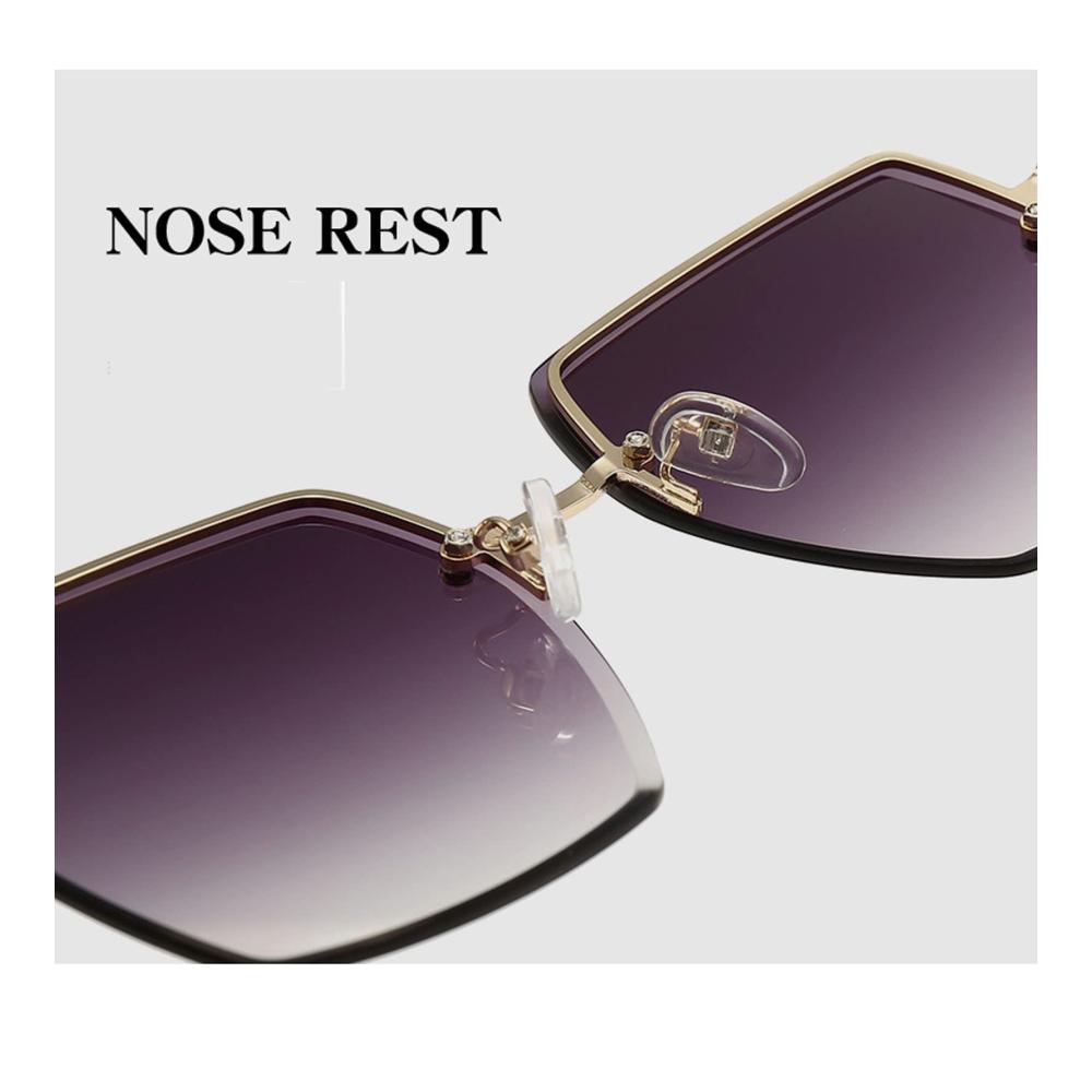 Entdecke den Stil Rahmenlose Sonnenbrille mit polygonalem Verlauf - Perfekte Ergänzung für den Modetrend A! Schütze deine Augen mit Stil