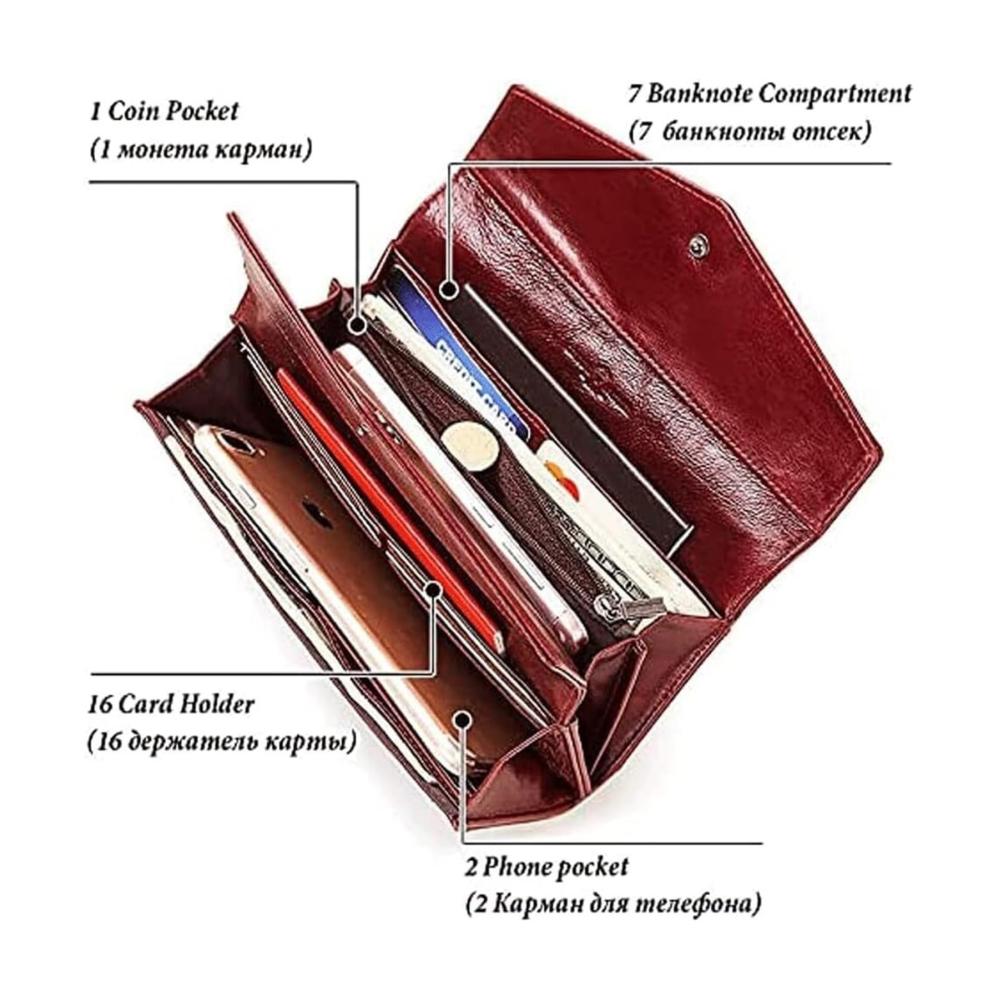 Entdecken Sie stilvolle Geldbörsen Klassische Vintage-Lederbrieftasche für Herren mit großer Kapazität und Reißfestigkeit. Ein perfektes Geschenk in Rot 9x19cm