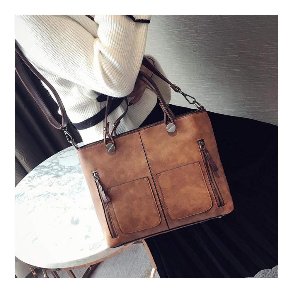 Entdecke den zeitlosen Stil Damen-Umhängetasche aus Vintage-Leder geräumig & praktisch. Perfekt organisiert mit mehreren Taschen. Dein Must-Have für stilvolle Damen