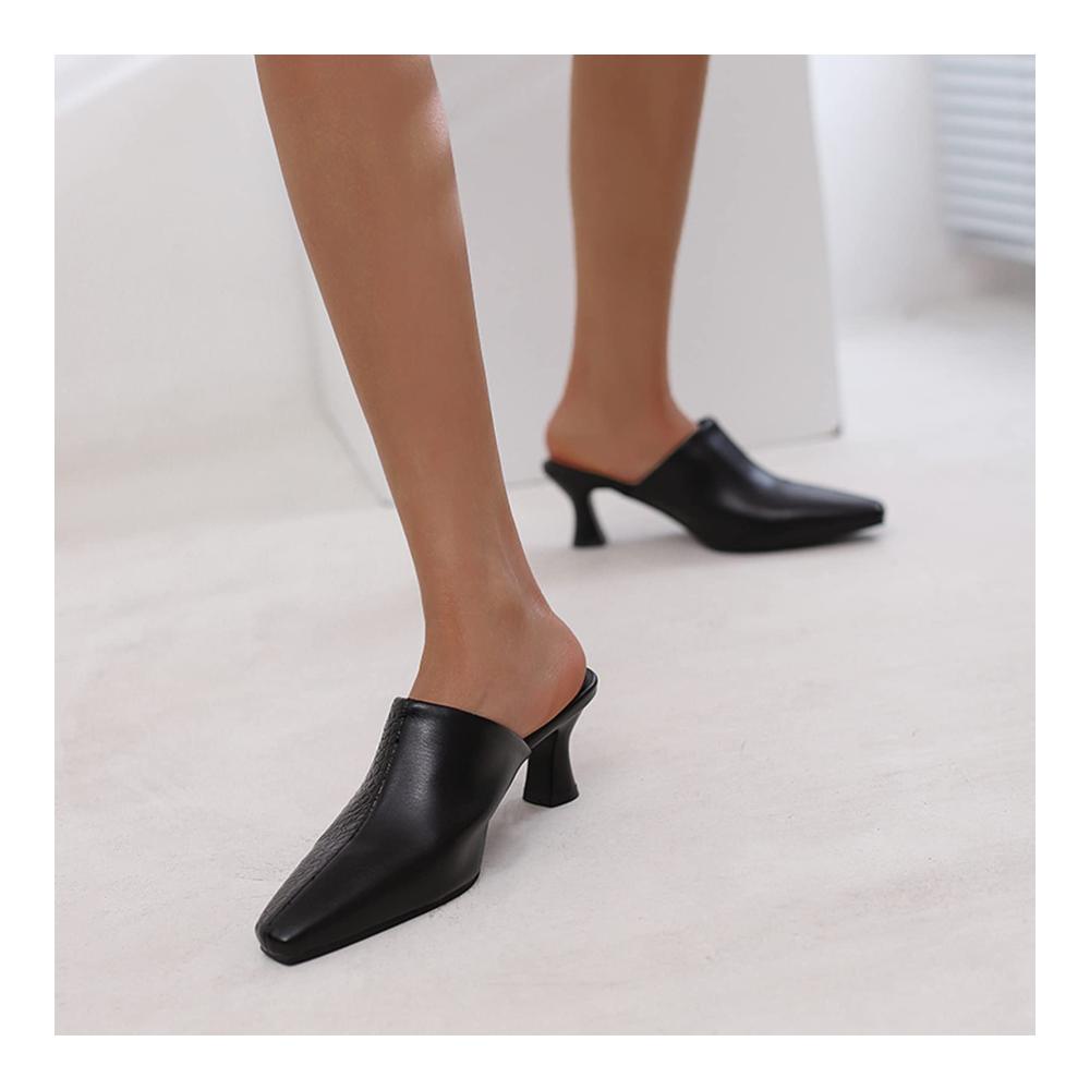 Stylische Clogs mit mittelhohem Absatz geschlossener Zehe und Slip-On-Design für Frauen - Perfekte Sandalen für den Alltag Outdoor-Aktivitäten oder als Hausschuhe