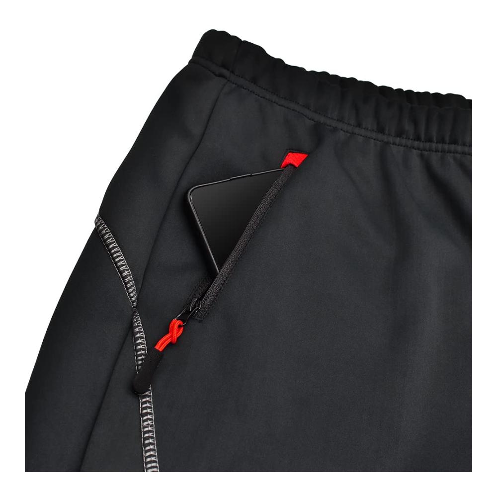 Herren Thermo-Fleece-Fahrradhose Winddichte reflektierende warme Jogger-Hose für Radfahren Laufen und Wandern