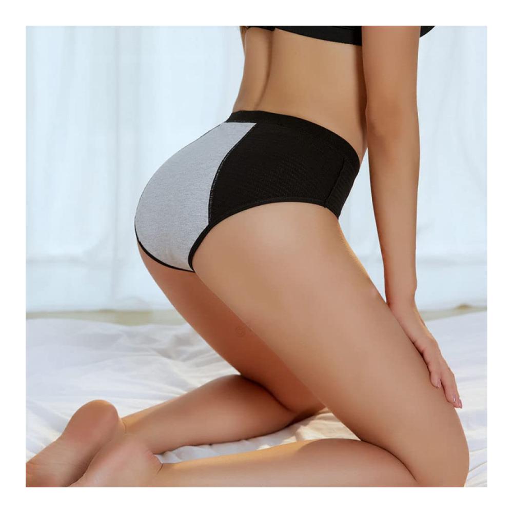 Perioden-Unterhosen für Damen Teenager aus Baumwolle Übergröße Menstruationshöschen auslaufsicher Postpartum-Slips Unterhosen (3er-Pack