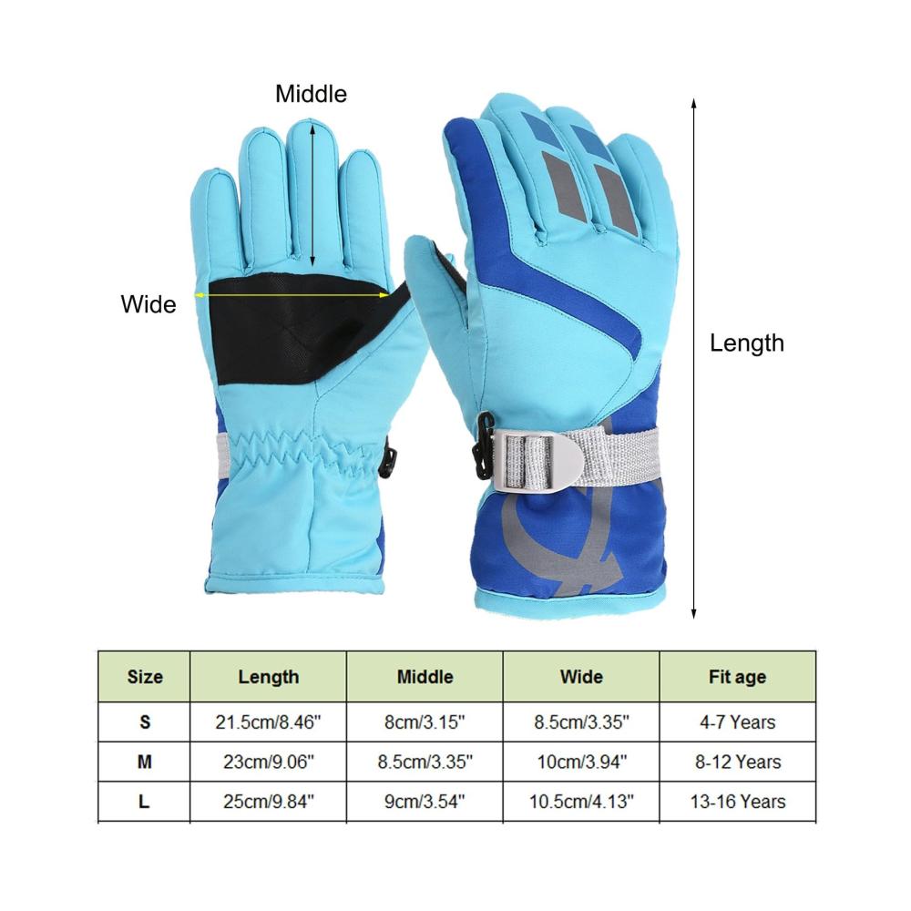 Winter Kinder Skihandschuhe -15℃ | Winddicht | Outdoor Sports Snowboard Skifahren | Junge Mädchen Kinder Handschuhe für 4-16 Jahre