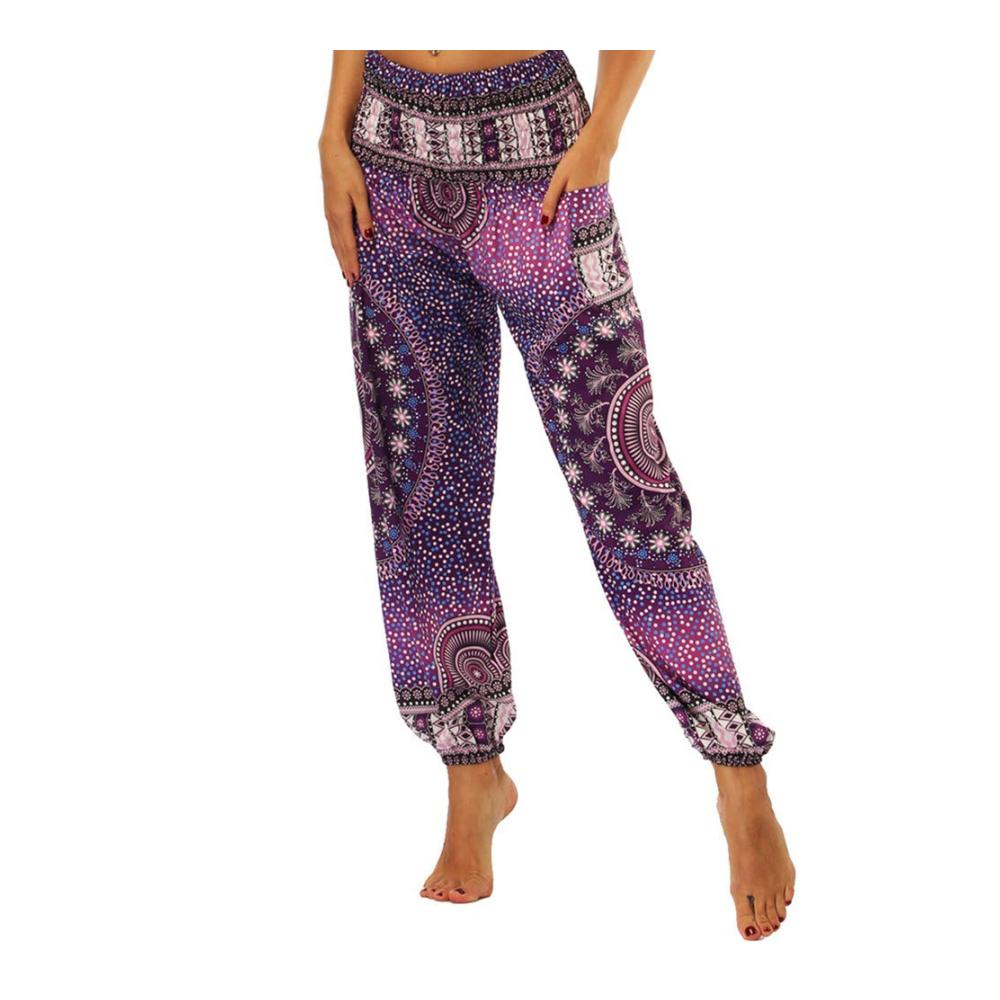 Elegante Damen Haremshose mit Blumenmuster Perfekte Sommerhose für Yoga und Freizeit mit geräumigen Taschen und Ballonhosen-Stil. Entdecke die ultimative Leichtigkeit der Hosen