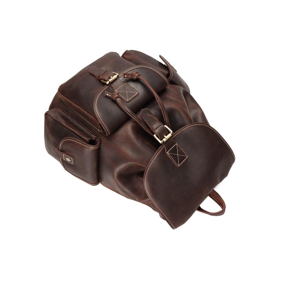 Stilvolle Messenger-Bags für Herren Retro Crazy Horse Skin groß & praktisch. Ideale Reisetasche & Tagesrucksack für Outdoor-Abenteuer! (Farbe Braun Größe M