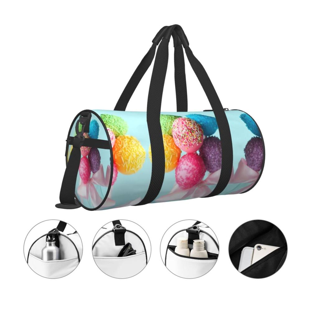 Entdecke den süßen Reisebegleiter Wasserdichte Reisetasche mit Candy-Print perfekte Wochenend- und Handgepäcktasche für Damen und Herren