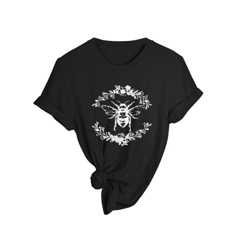 Einzigartiges Bienen Grafik T-Shirt für Damen | Trendiges Kurzarm Rundhals Bienenflüsterer Tee | Ideales Outfit für Teenager Mädchen und Imkerinnen | Must-Have Bienen Imkerei Design