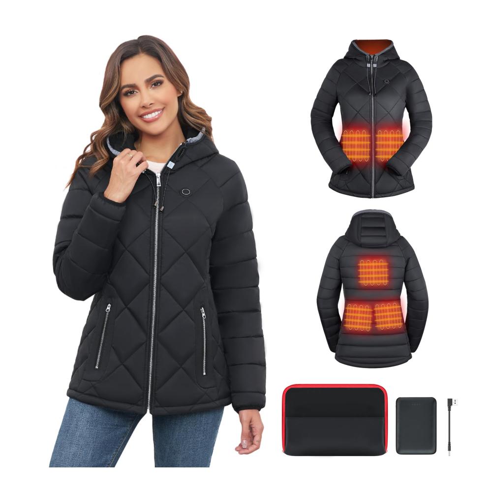 Kuschelige Wärme im Winter Beheizbare Damenjacke mit Powerbank | 3 Heizstufen | USB-Heizung | Slim Fit für Ski & Outdoor | Perfektes Weihnachtsgeschenk