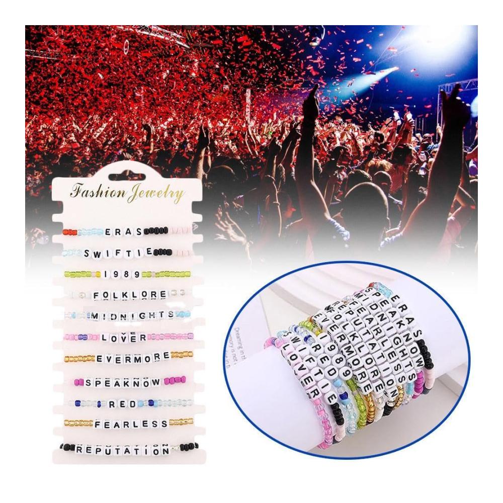 Entdecken Sie den ultimativen Charme 11-teiliges Set Böhmischer Armschmuck mit Musiknote Perlen und englischem Alphabet. Einzigartiges Geschenk für stilvolle Frauen