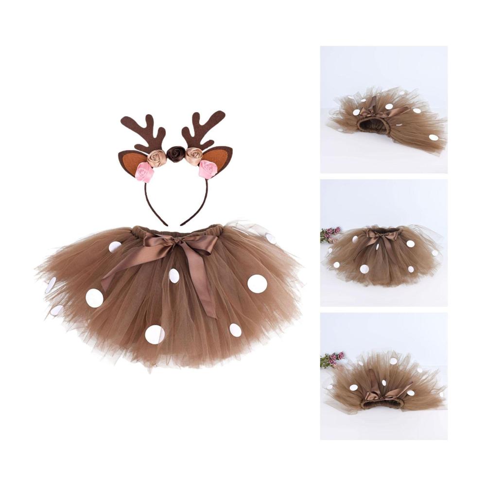Verzaubern Sie Ihr Baby mit unserem handgefertigten Rentier-Unterrock für die perfekten Weihnachtsfotos! Weihnachts-Tutu mit Geweih-Stirnband für unvergessliche Momente