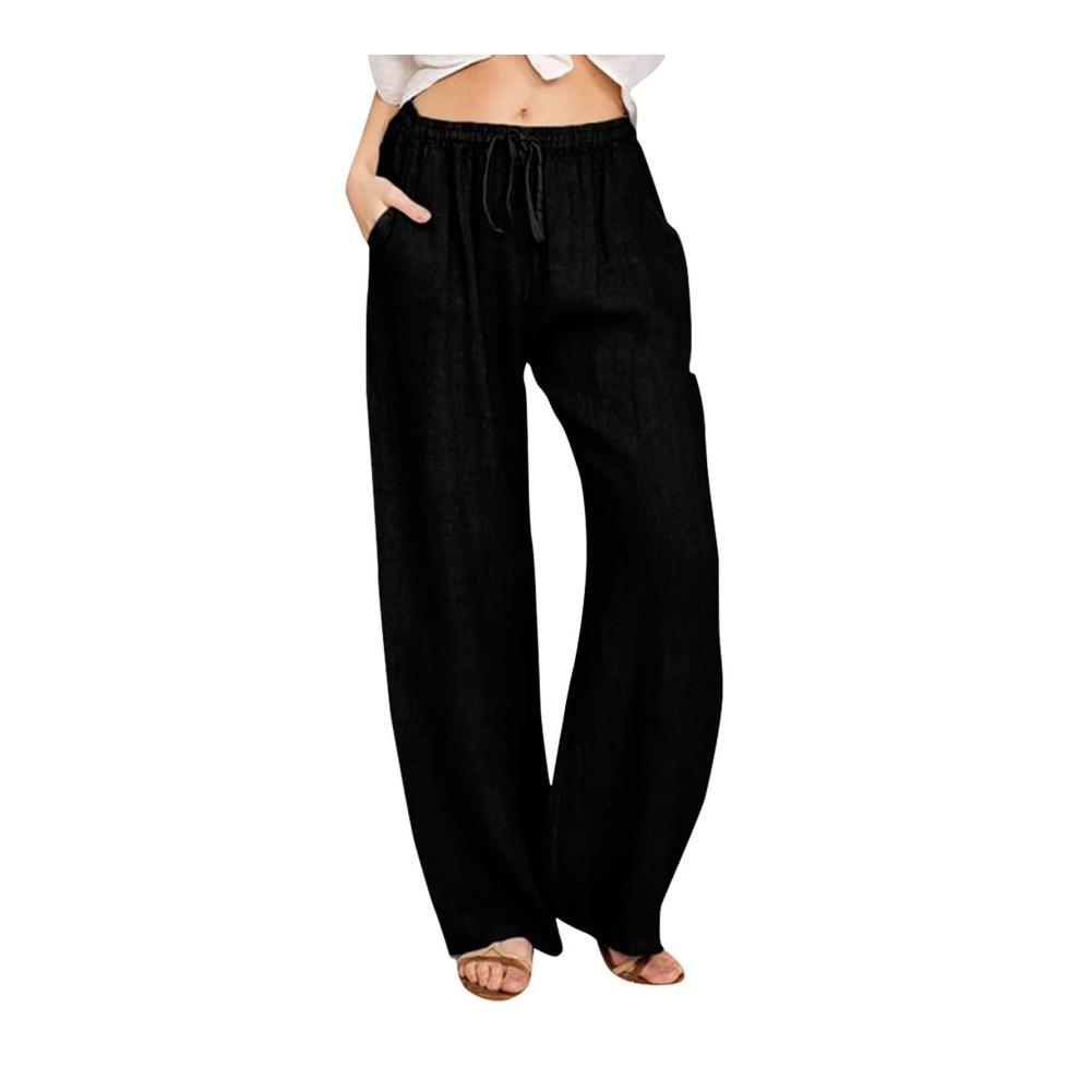 Entdecke den ultimativen Sommer-Look Damen Leinenhose mit elastischem Bund für entspannten Style! Taschen Loose Fit & Hippie-Vibes. Jetzt zugreifen