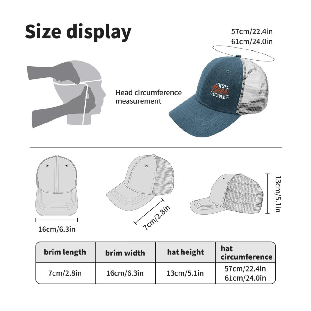 Coole Baseball Caps mit Es ist Bierzeit-Aufschrift – Retro Trucker-Hüte für stilbewusste Teenager und Erwachsene