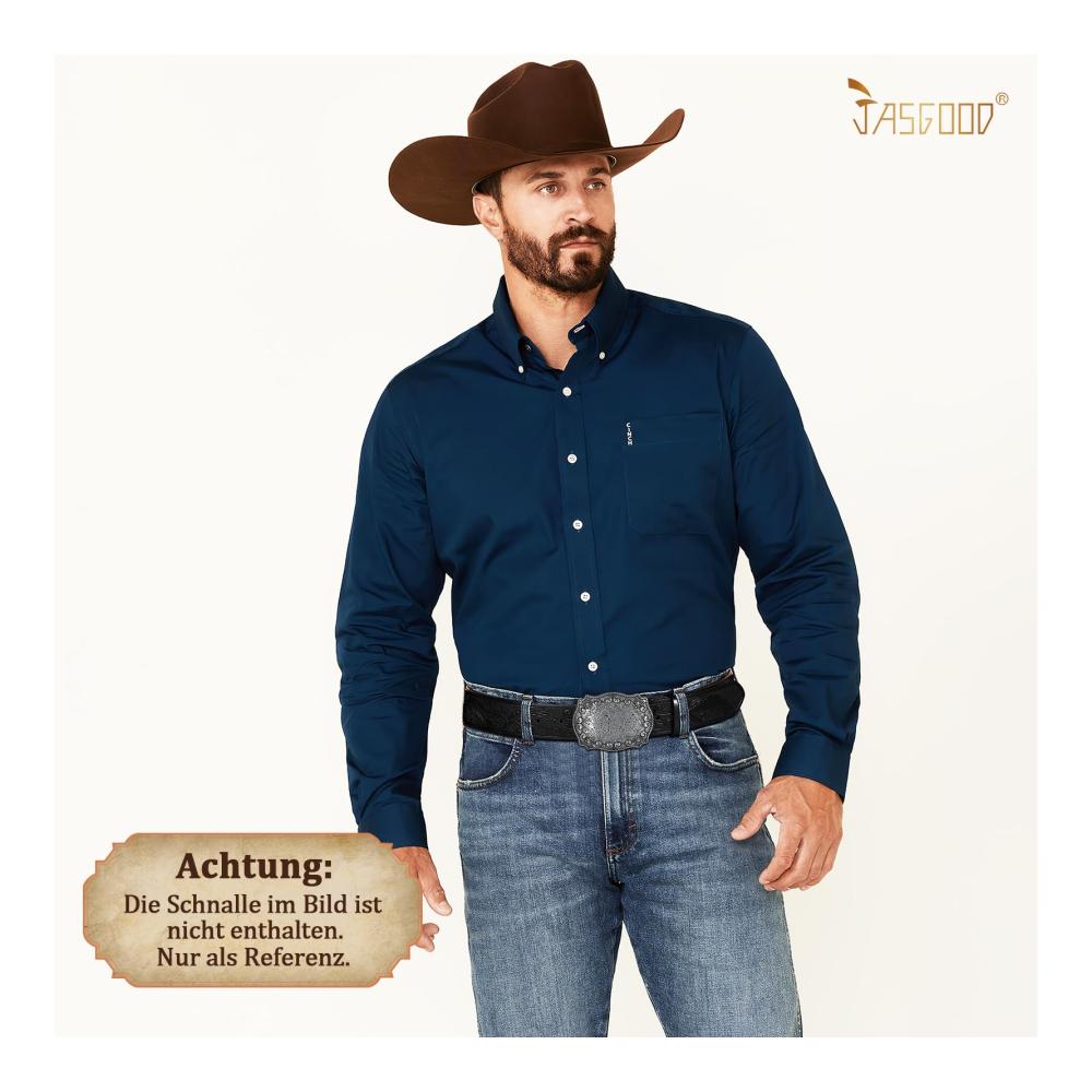 Gürtel ohne Schnalle für Herren Western-Leder breite Ausführung 38 cm austauschbar