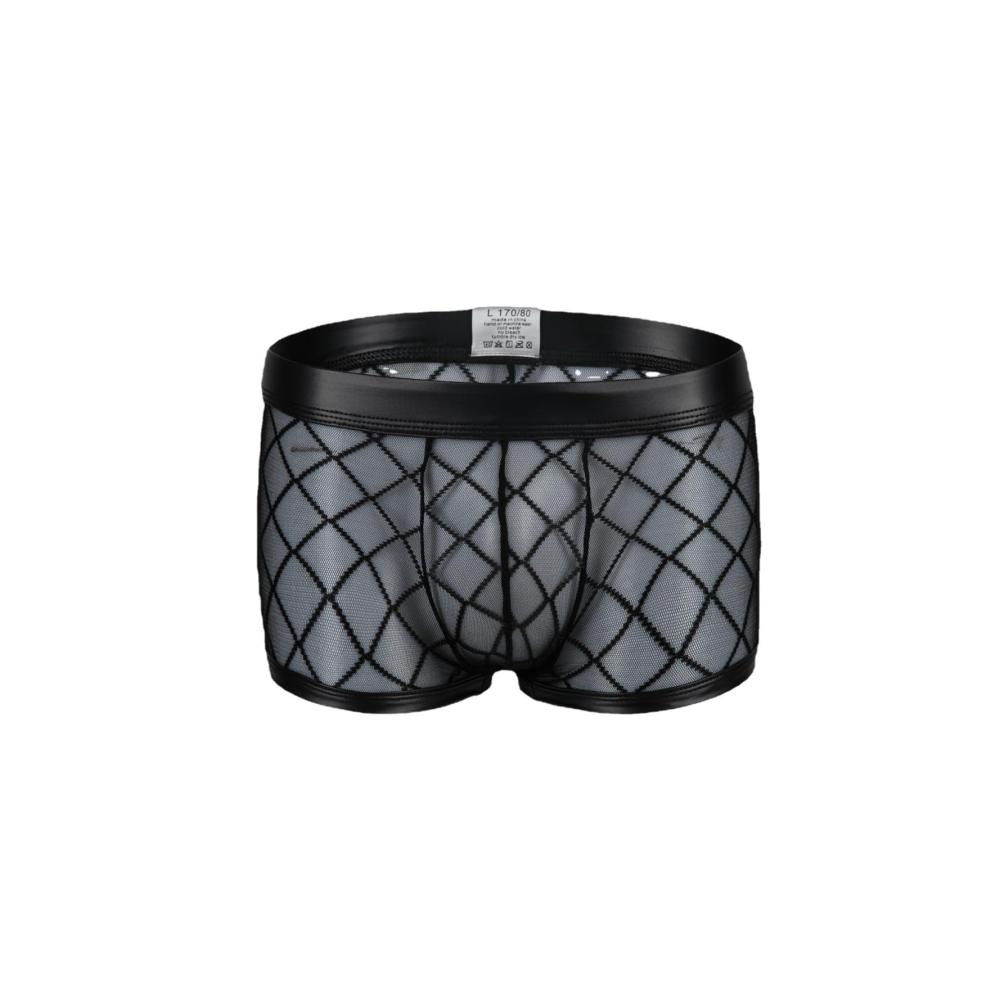 Entdecke verführerische Herren Strings Sexy Rhombus Mesh Low Waist Quick Dry Unterwäsche für den stilbewussten Mann. Jetzt shoppen