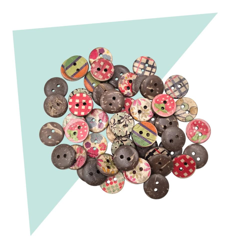 Entdecke die Magie der Click-Buttons! Holzknöpfe für DIY und Handwerk - 100 Stück Cartoons Vintage-Design Dekorative Kunsthandwerke aus Bambus und mehr
