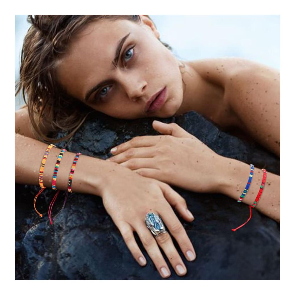 Entzückendes Fußkettchen-Set Verstellbarer Boho-Stil Farbenfroh & Charmant für Damen und Mädchen. Perfekter Surfer-Schmuck zum Schmücken Ihrer Füße