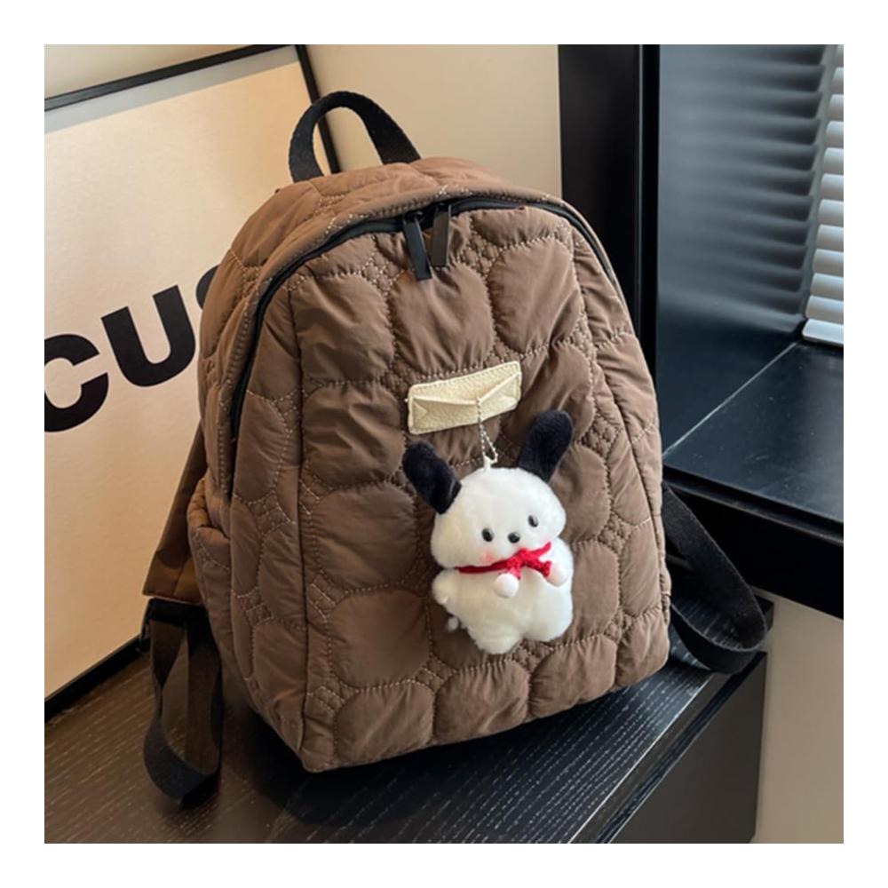 Gepolsterte Unisex-Rucksackhandtasche aus Baumwolle mit großem Fassungsvermögen Reißverschluss verstellbarem Riemen und lässigem Design für Damen und Herren