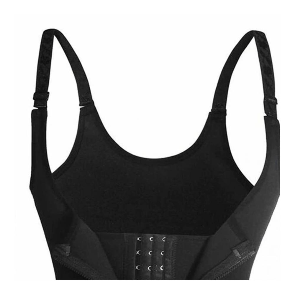 Formgebendes Korsett Rückenunterstützung schlanker Look! Hochwertiges Damen Korsett mit Reißverschluss vorne für Fitness und Taille-Training. In Schwarz. Erreiche deine Ziele stilvoll