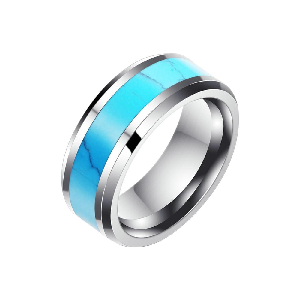 Stilvoller Herrenring 8MM Edelstahlring mit Türkis Intarsien – Hochwertiges Design für Männer – Zeitlos und trendig – Jetzt sichern