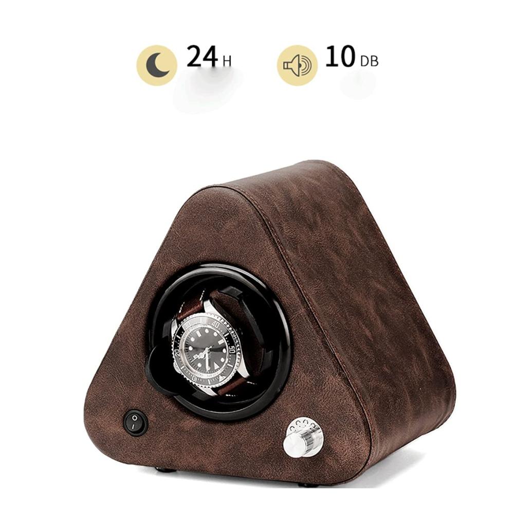 Hochwertiger Uhrenbeweger für eine automatische Uhr mit geräuschlosem Motor PU-Leder und Batterie-/Netzteiloption sowie Aufbewahrungs- und Präsentationsbox