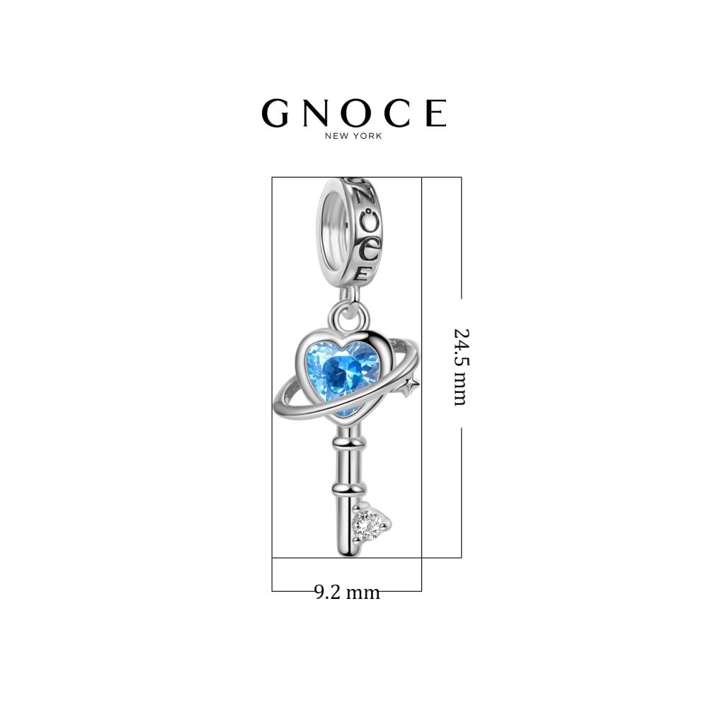 Entdecke den Zauber der Bead Charms GNOCE Blue Planet Schlüsselanhänger Charm aus 925 Sterling Silber - Einzigartiger Schmuck für Frauen Mädchen & Töchter