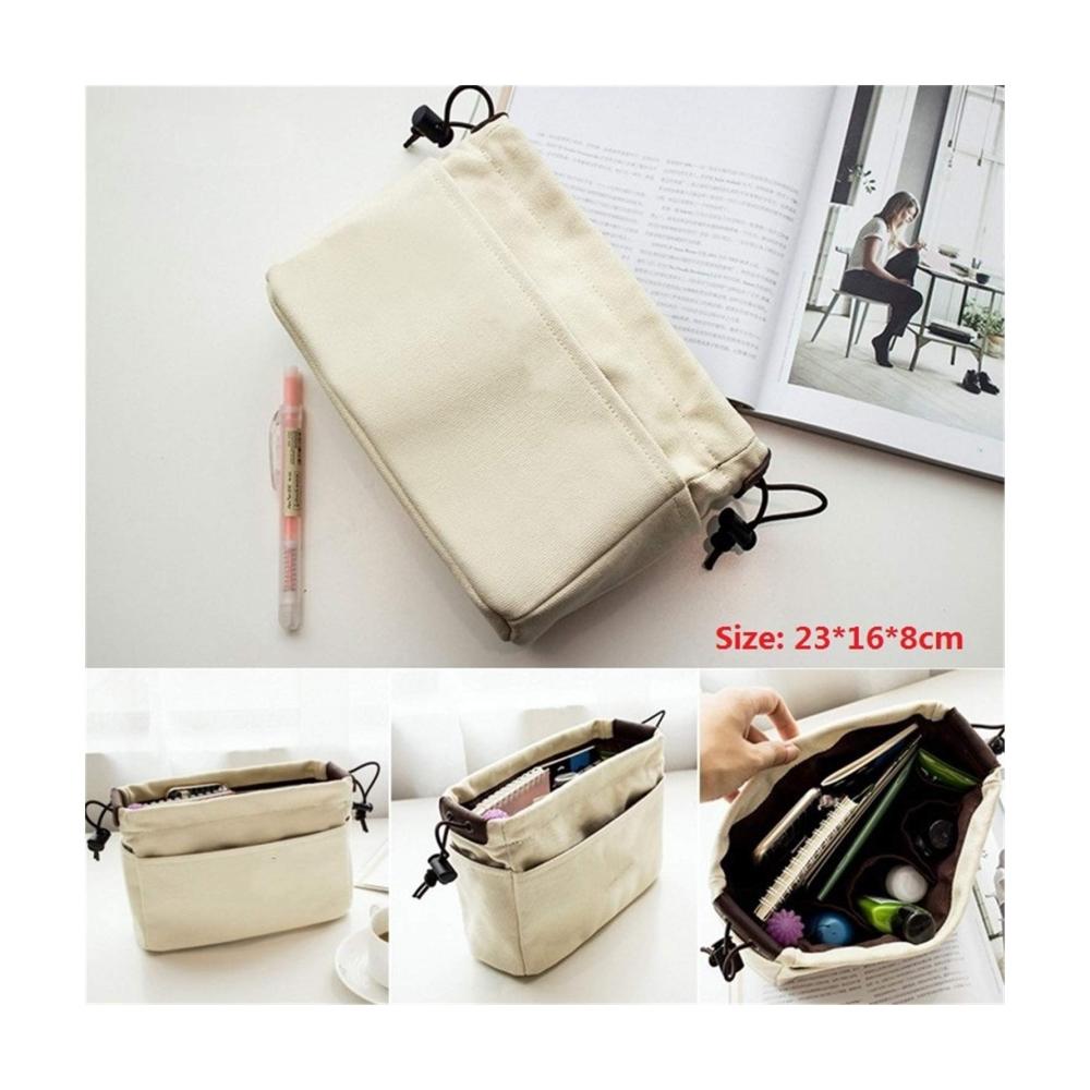Effizienter Taschenorganizer Canvas-Geldbörse mit Fächern für Handtaschen. Makeup-Organizer-Einsatz für perfekte Ordnung und Stil. (Farbe Groß Blau