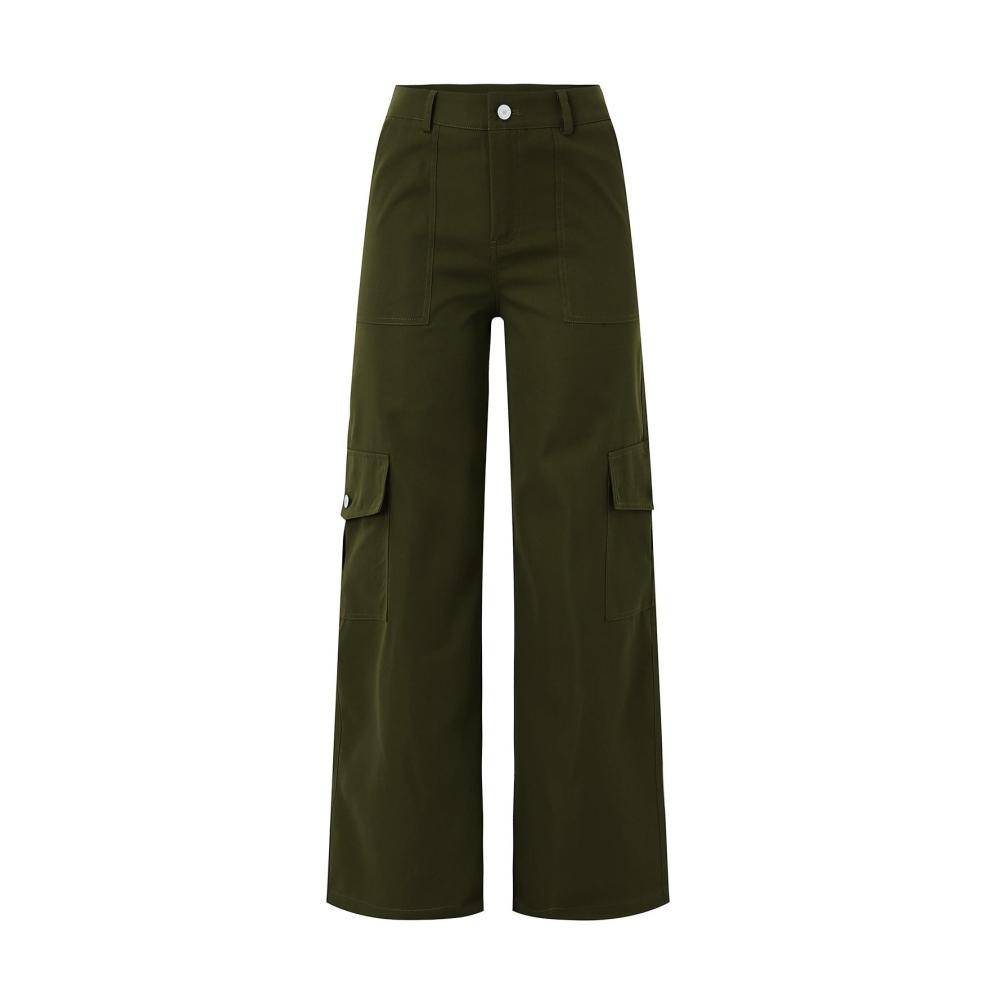 Attraktive Sommerhose für Damen Multifunktionale Taillen-Cargohose mit 3 Taschen und variabler Taille. Schwarz Größe 44. Perfekte Freizeithose für den Sommer