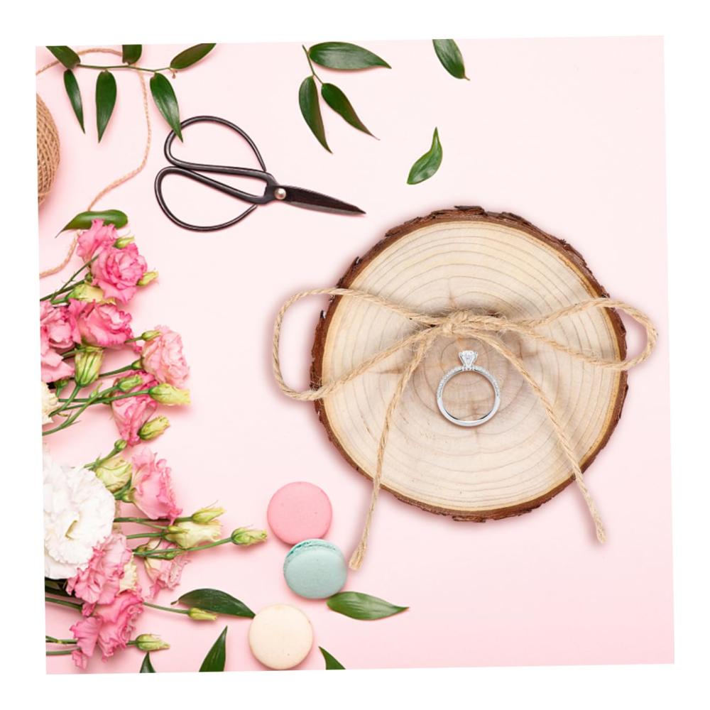 Unvollendete Holzringe mit Rinde für DIY-Ringhalter rustikale Baumstamm-Ringschale europäischer Groovy-Stil Dekoration für Hochzeiten