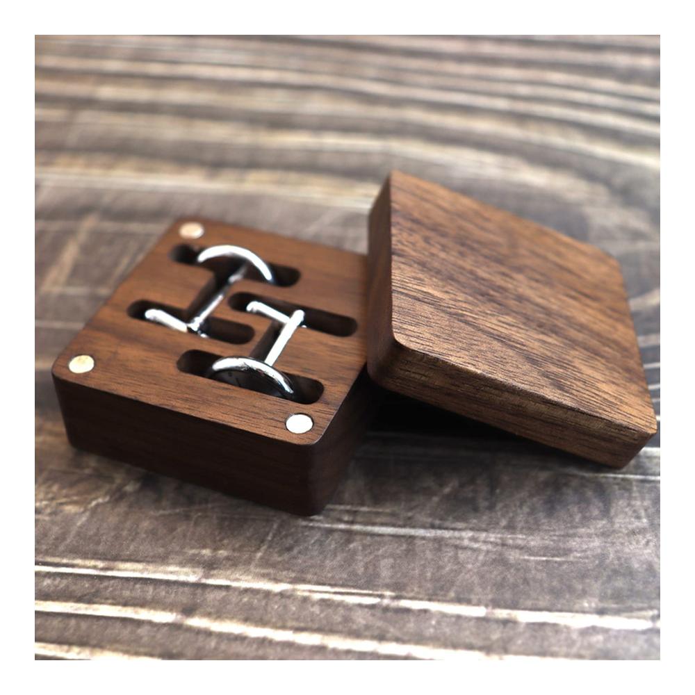 Exklusive Manschettenknöpfe Box aus Massivholz Edle Aufbewahrung für Ihre Sammlung. Perfektes Geschenk für Hochzeit & Trauzeugen