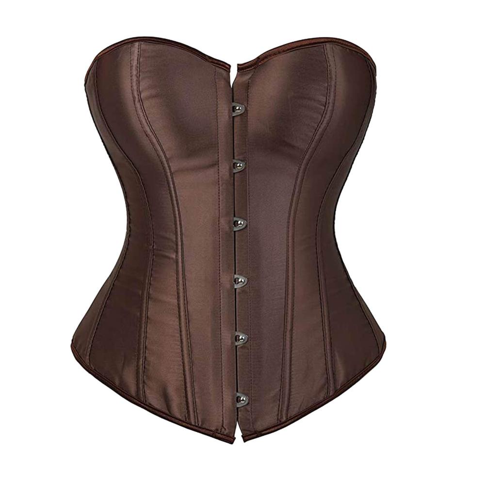 Verführerisches Korsagen & Bustiers Elegantes Satin Lace-Up Corsage für Damen | Korsett Top mit Gothic Flair und Shapewear Funktion | Rosa Vollbrust Bluse in XS-6XL Größen