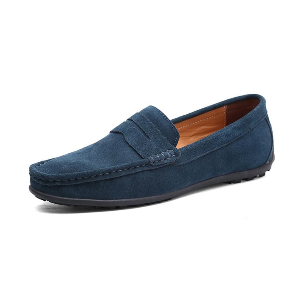 Mokassins für Männer aus Leder Penny Loafer mit robuster Laufsohle Rundkopf und Steppnähten bequem und langlebig