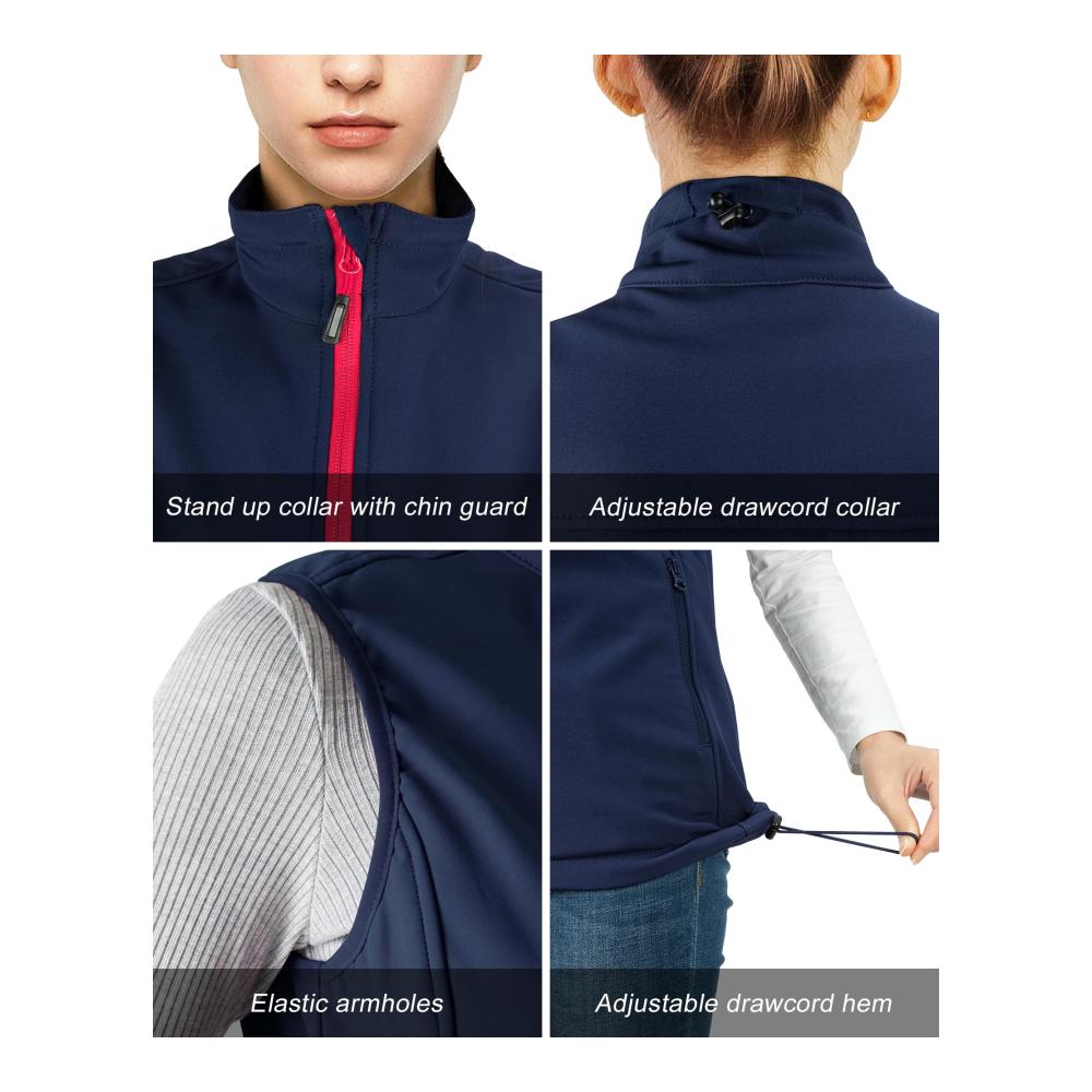 Sportliche Damen Softshell Weste für Outdoor-Abenteuer Leicht & Warm Winddicht Gefüttert für Golf Wandern und Camping