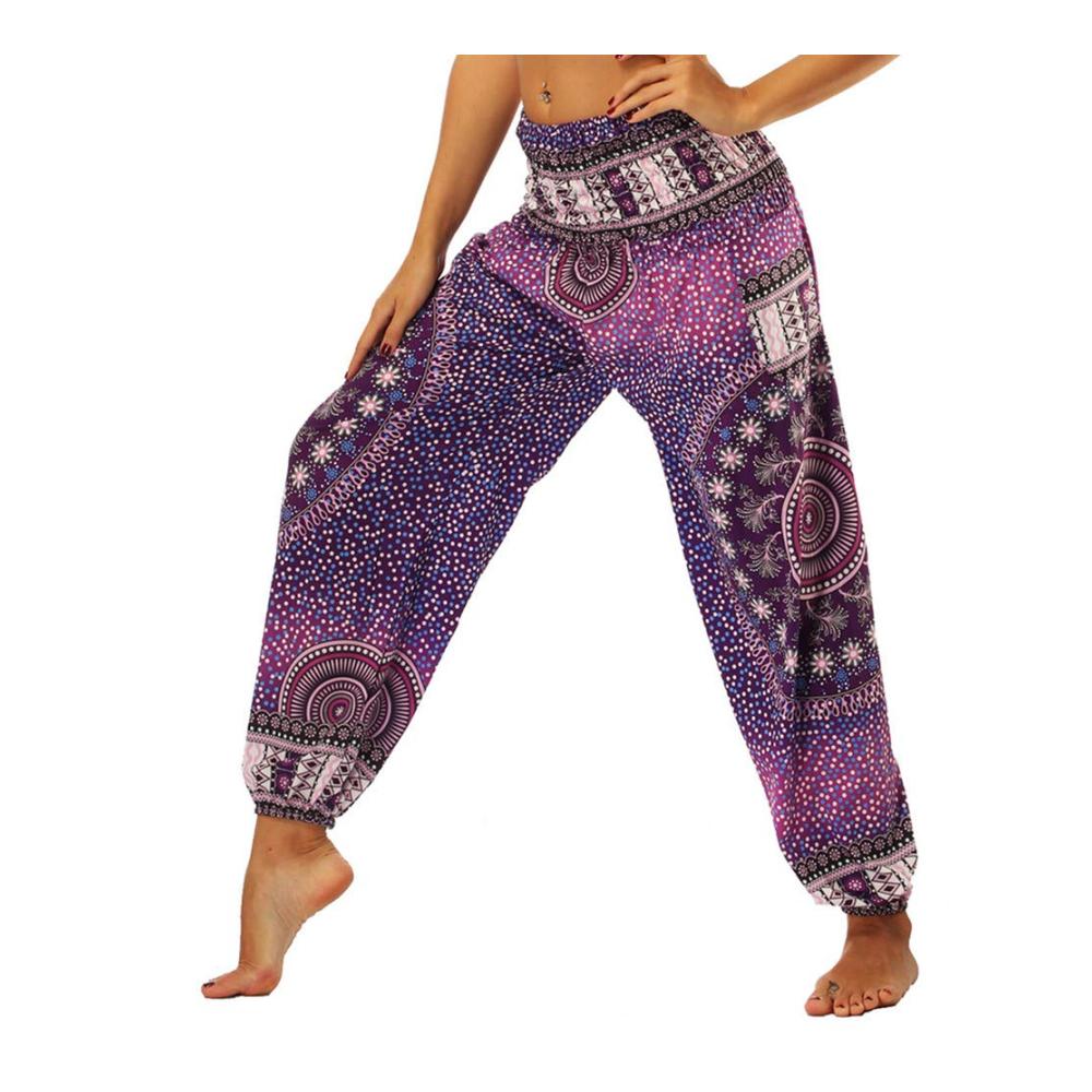 Elegante Damen Haremshose mit Blumenmuster Perfekte Sommerhose für Yoga und Freizeit mit geräumigen Taschen und Ballonhosen-Stil. Entdecke die ultimative Leichtigkeit der Hosen