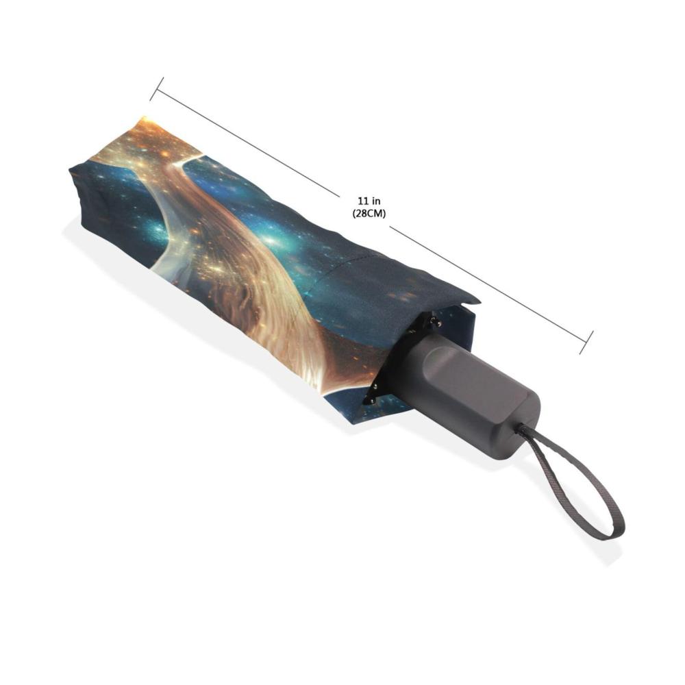 Abstrakte fliegende Delphine Kunst-Regenschirm UV-Schutz Taschenschirm Automatik Nylon Beschichtung Kind Jungen Mädchen Frauen Reise Leicht Kompakt Schirme Geschenk