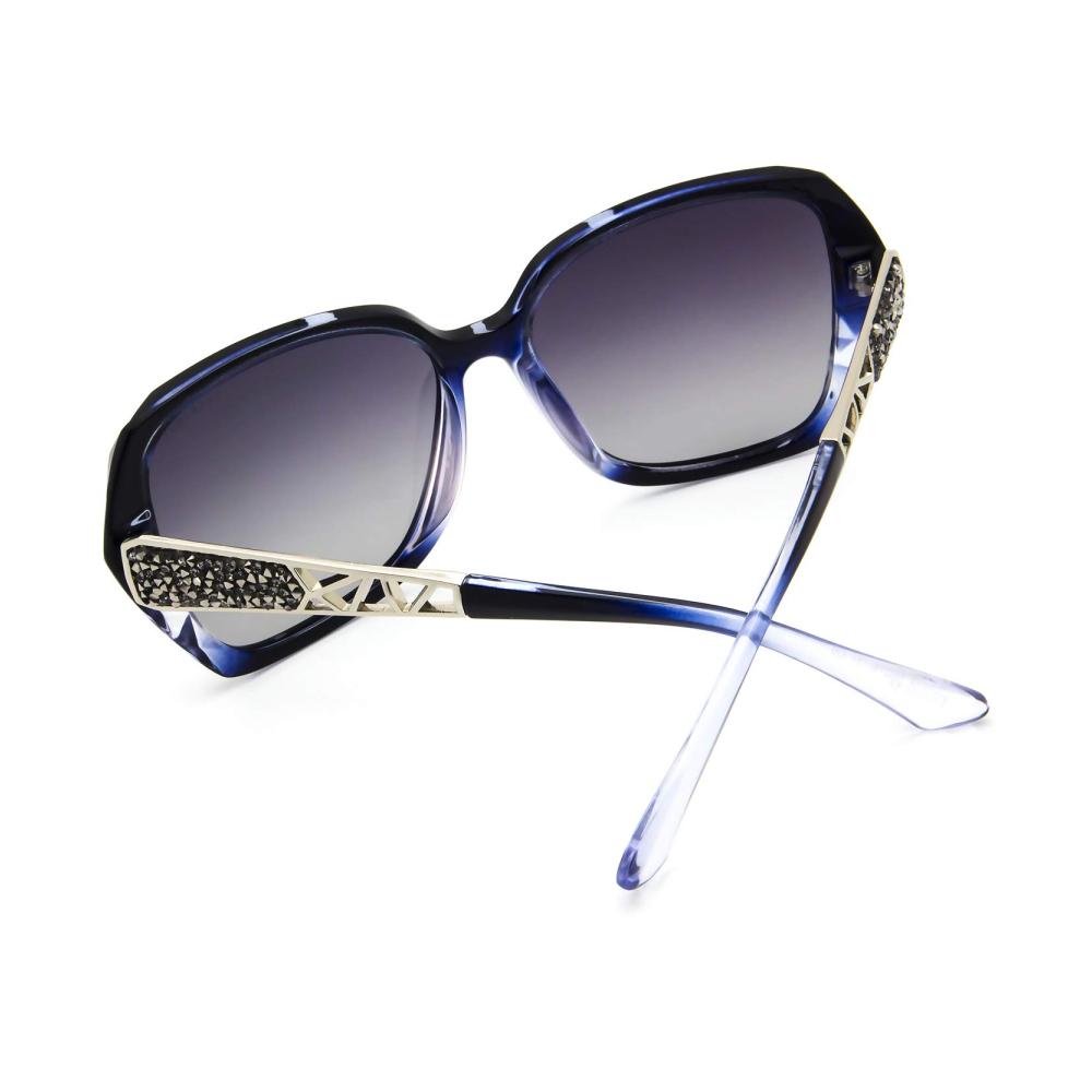 Elegante Damen-Sonnenbrille Überdimensional polarisiert funkelnder Verbundrahmen in klassischen Farbtönen. Ein Must-Have für sonnige Tage