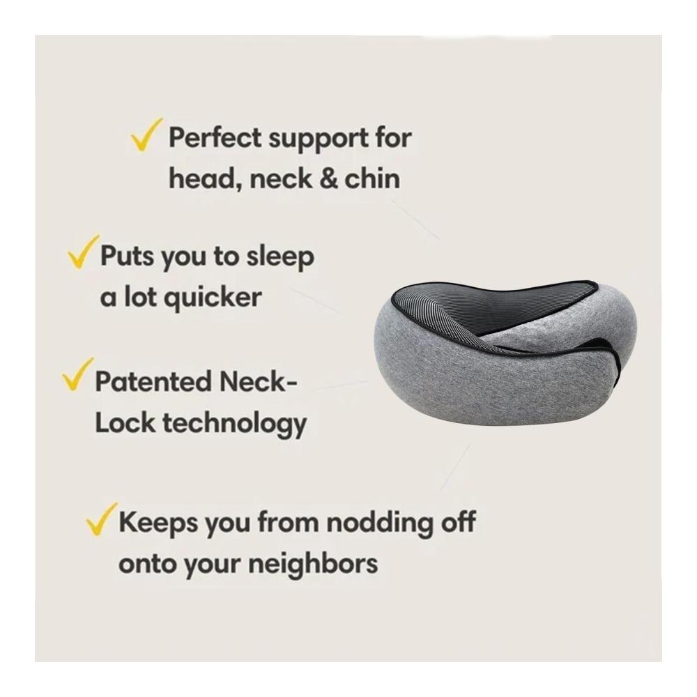 Entspannt reisen Memory Foam Nackenkissen mit waschbarem Bezug für Flugzeug Auto & Bahn | Komfortables Nackenhörnchen für unterwegs