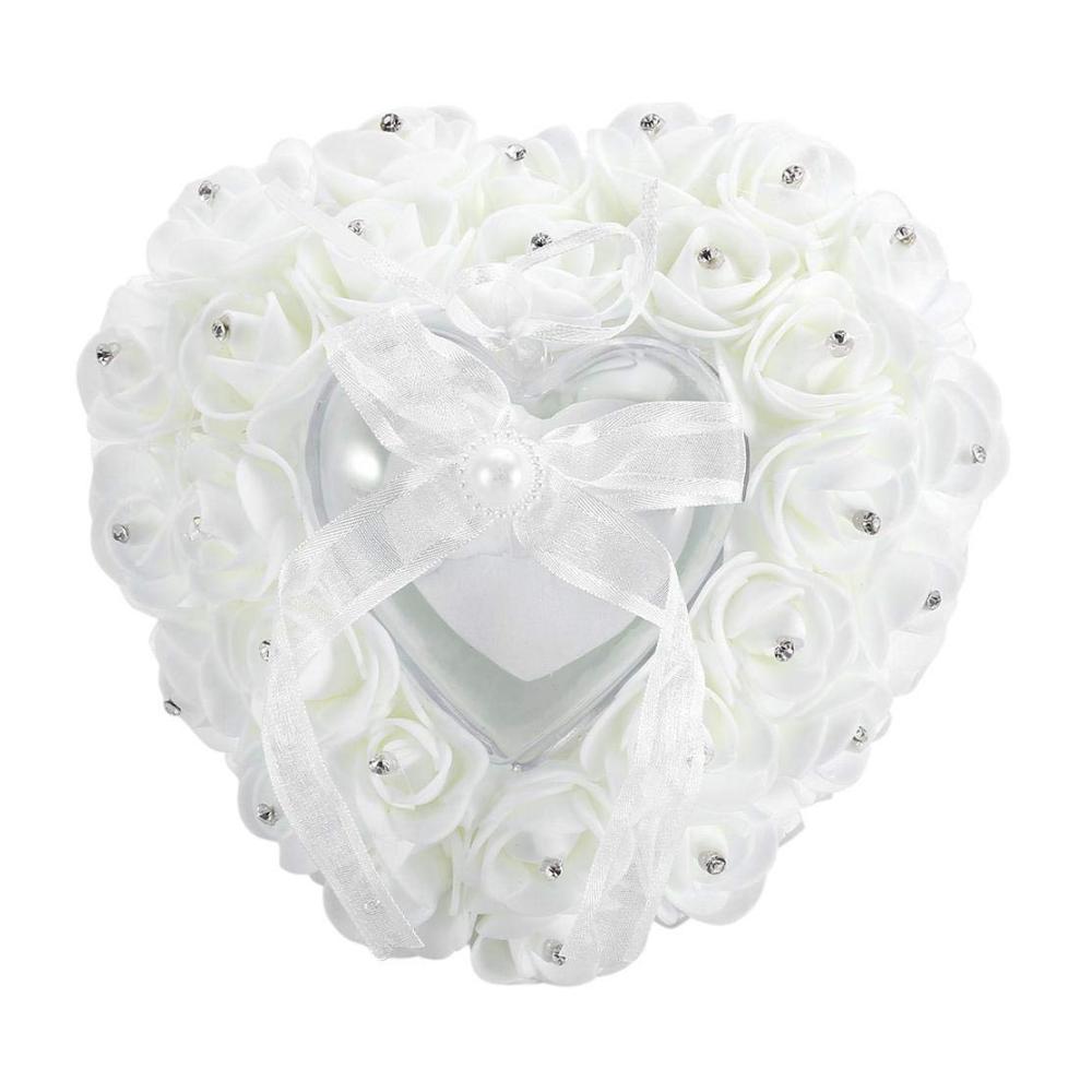 Einzigartiges Ringkissen Romantische Ehering-Box mit Rosen- und Strass-Dekor für unvergessliche Momente der Liebe! Verschönern Sie Ihre Hochzeit