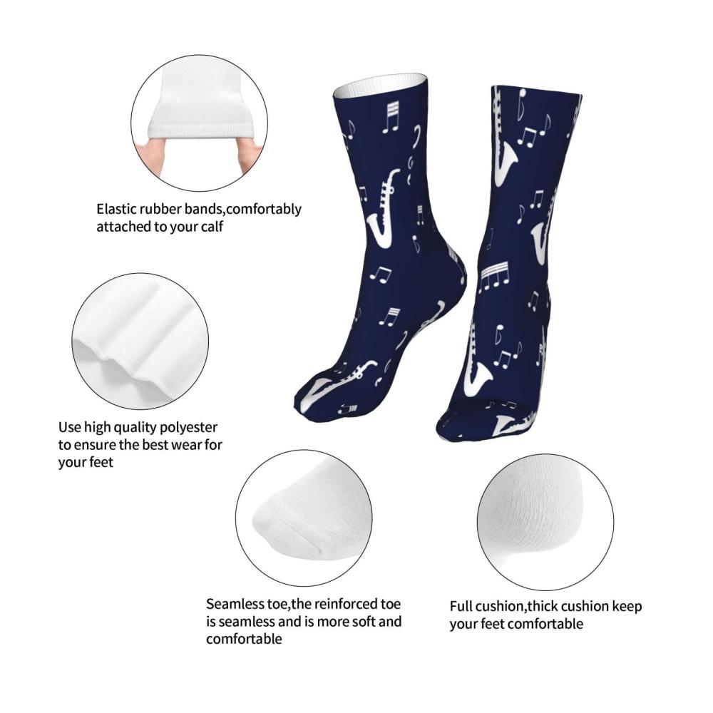 Erleben Sie den Komfort mit unseren neuartigen Crew-Socken für Unisex! Perfekt für Musikliebhaber und Saxophonspieler. 40 cm lang lässig und kompressionsfördernd