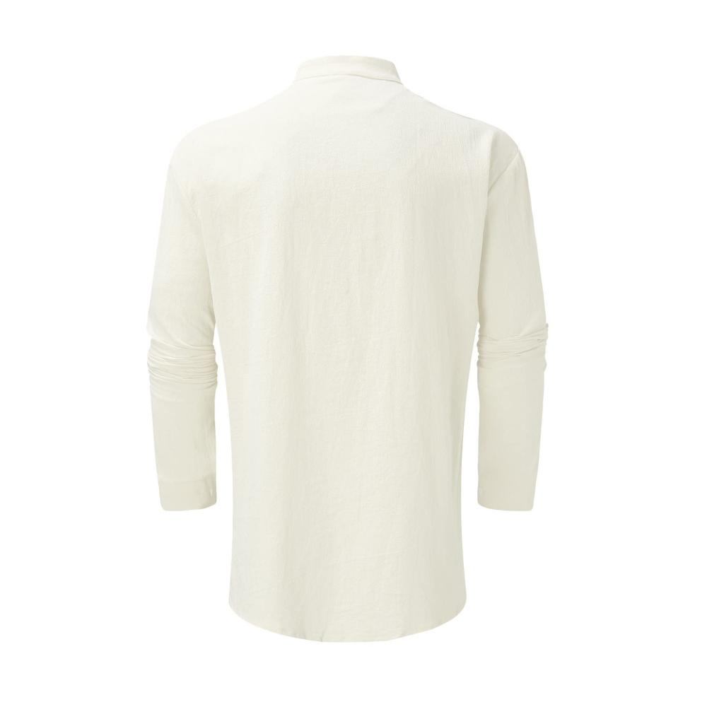 Stilvoll und vielseitig Herren Langarm T-Shirt in Vintage-Optik aus Baumwolle und Leinen. Perfekt für den Sommer Freizeit und Strand. Jetzt zugreifen