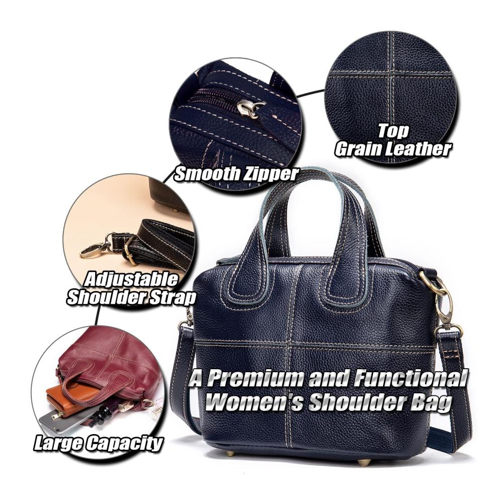 Elegante Henkeltasche aus feinstem Narbenleder für stilbewusste Damen – Klassische Handtasche mit vielseitigen Tragemöglichkeiten perfekt für jeden Anlass