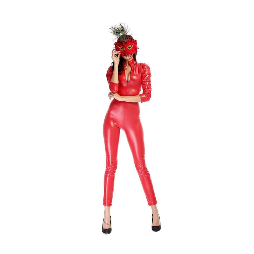 Verführerische Dessous-Sets Lackleder Big Red Jumpsuit für heiße Nächte im Club und sinnliche Stunden zu zweit. Entdecke den verführerischen Look