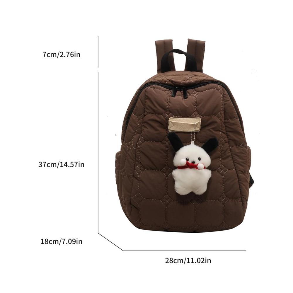 Gepolsterte Unisex-Rucksackhandtasche aus Baumwolle mit großem Fassungsvermögen Reißverschluss verstellbarem Riemen und lässigem Design für Damen und Herren