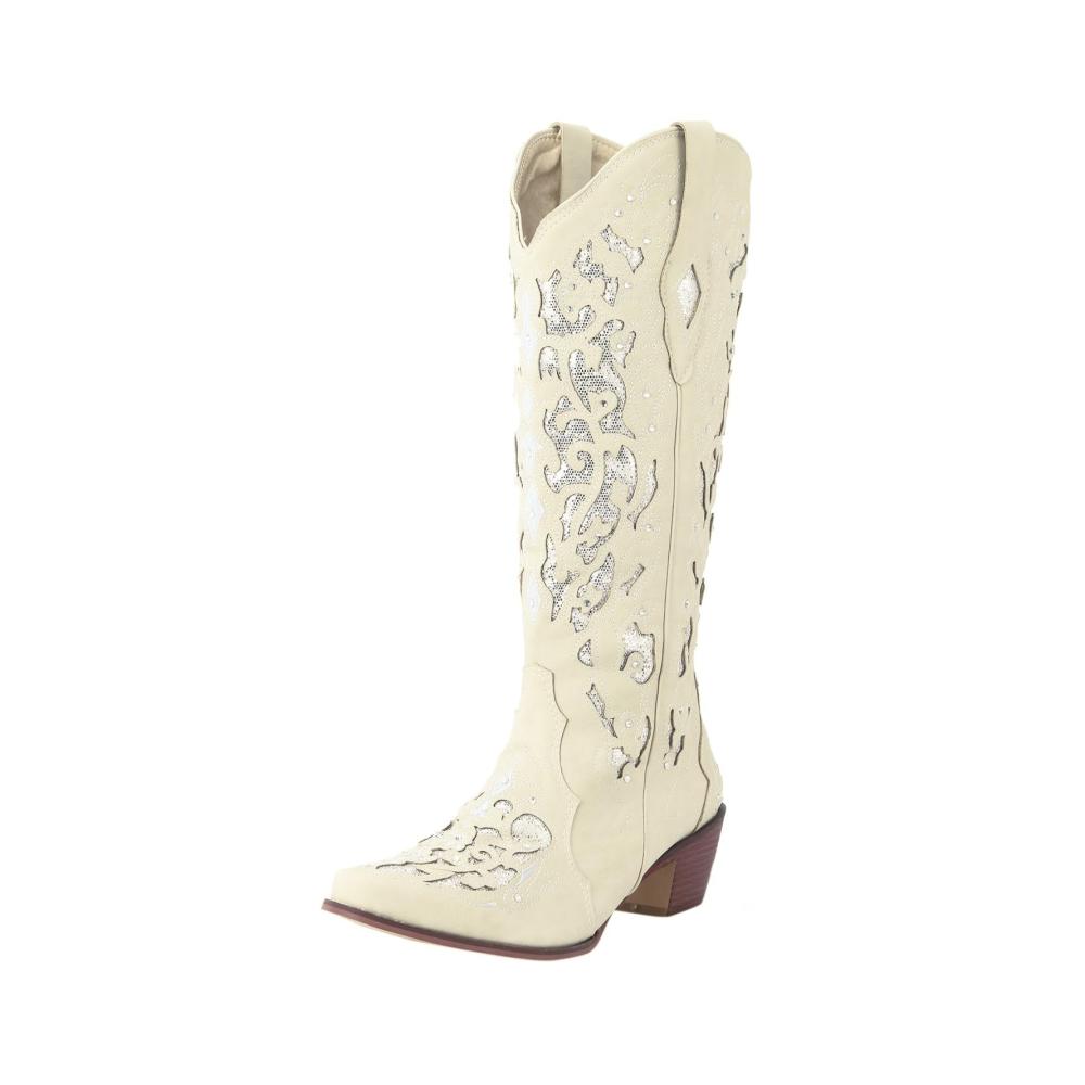 Damen-Cowboystiefel aus echtem Leder mit Fransen und Absatz - Elegante Ankle Boots für Reiten Wandern und Alltag - Gefütterte Western-Stiefeletten mit Vintage-Look