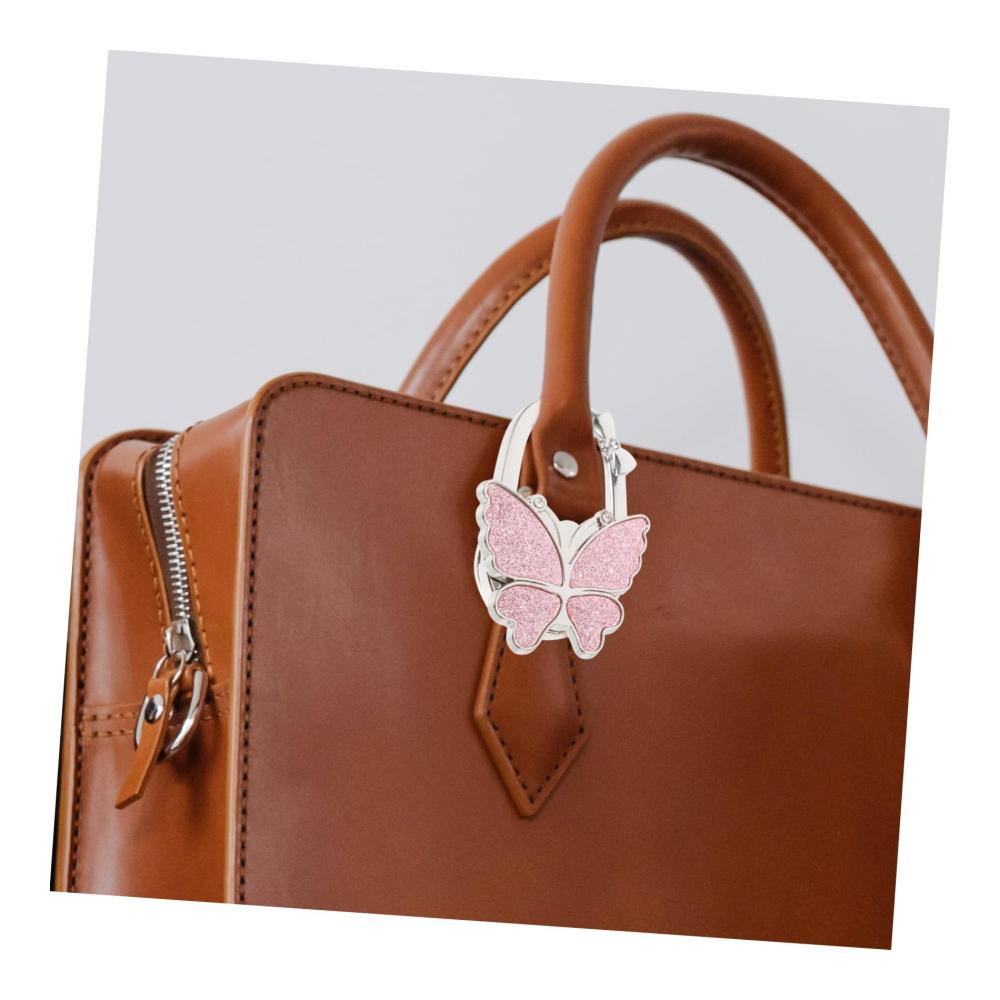 Stilvoller Handtaschenhalter Tragbarer Schmetterlings-Taschenhaken für Tische - Platzsparend falten und schnallen Sie Ihre Einkaufstasche elegant ab! Ideal für unterwegs